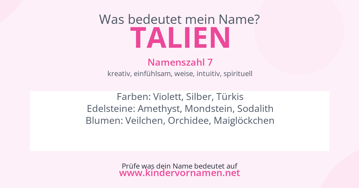 Was bedeutet der Name Talien?