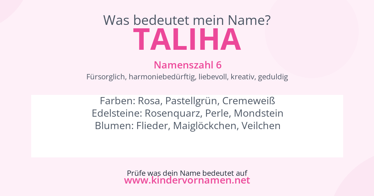 Was bedeutet der Name Taliha?