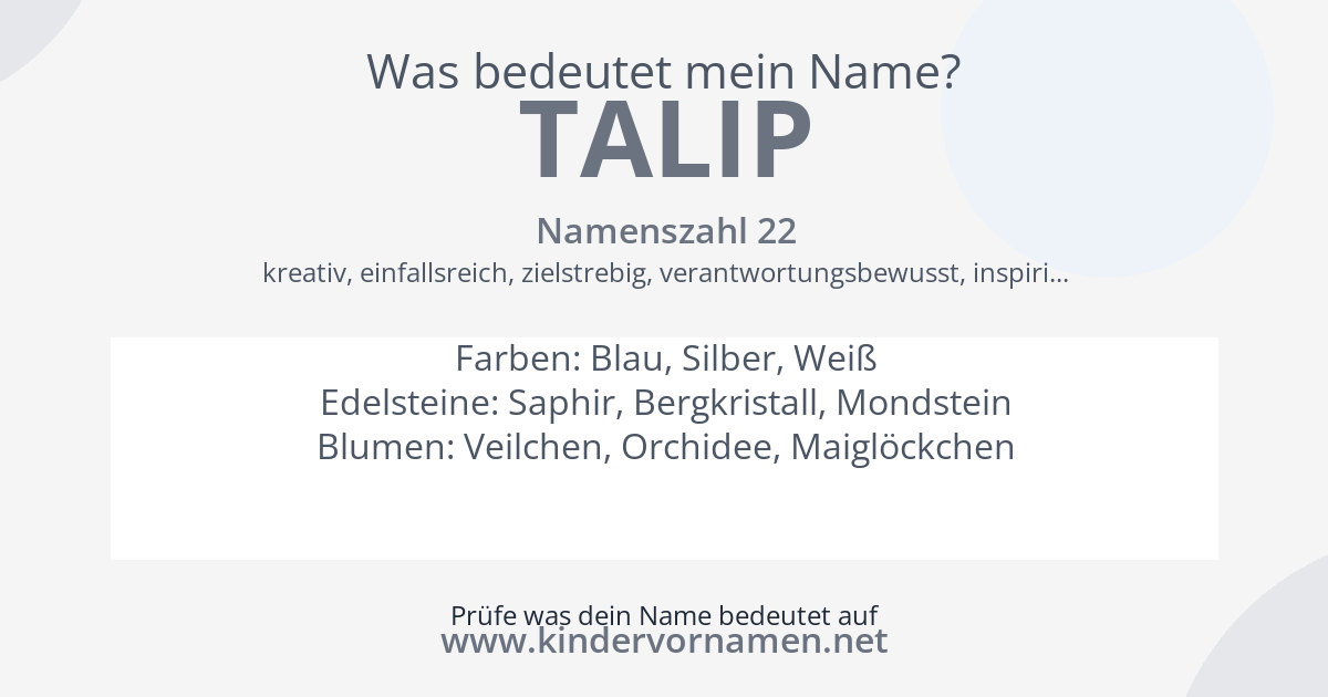 Was bedeutet der Name Talip?