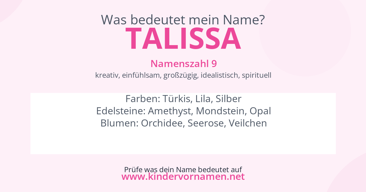 Was bedeutet der Name Talissa?