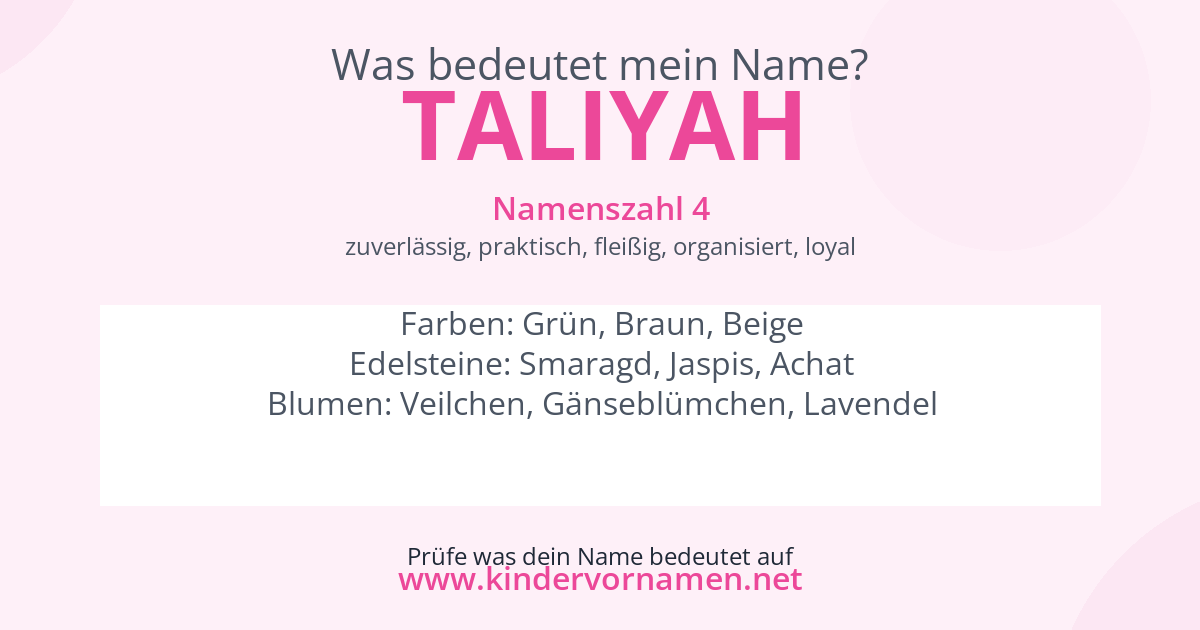 Was bedeutet der Name Taliyah?