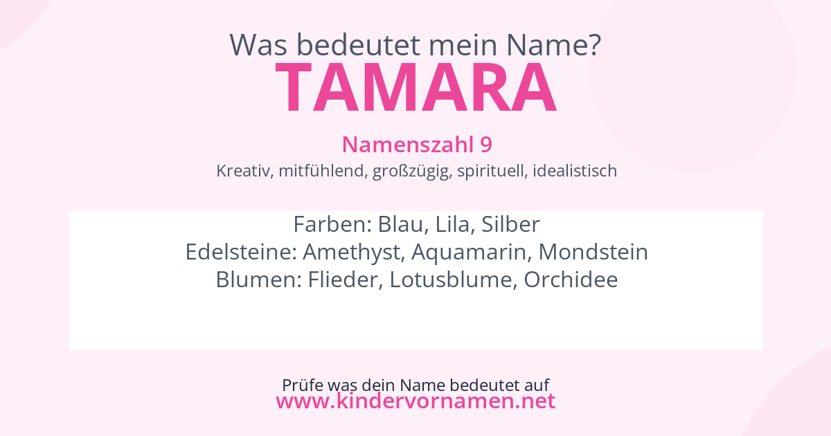 Was bedeutet der Name Tamara?