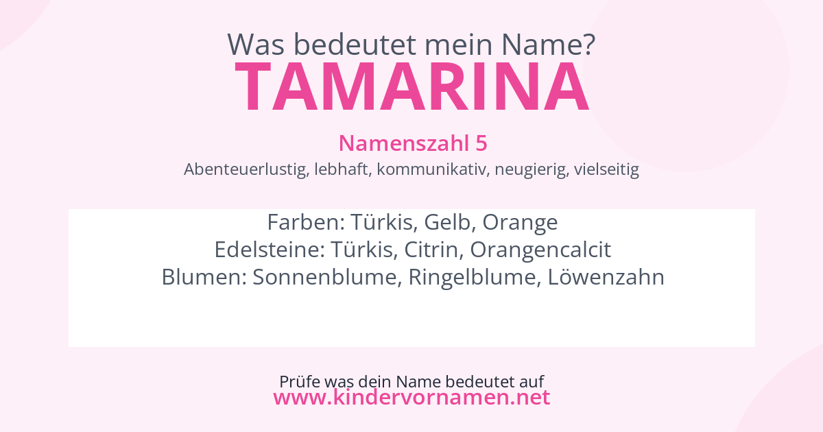 Was bedeutet der Name Tamarina?