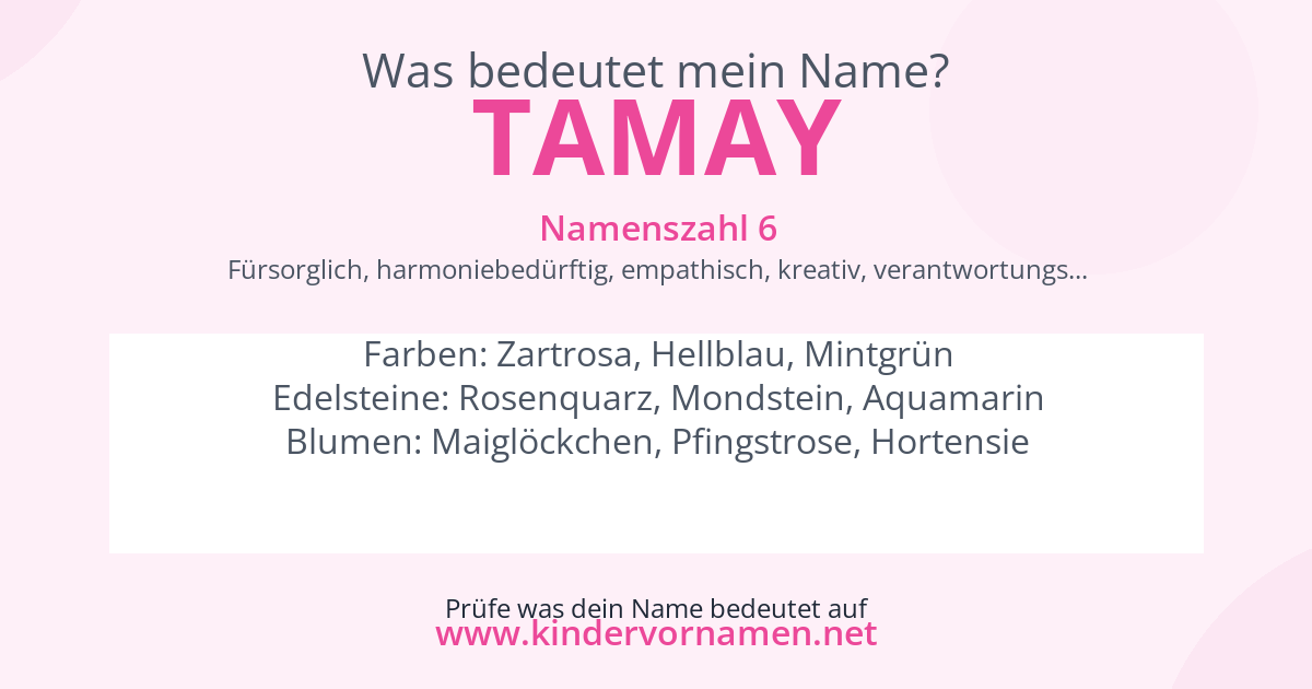 Was bedeutet der Name Tamay?
