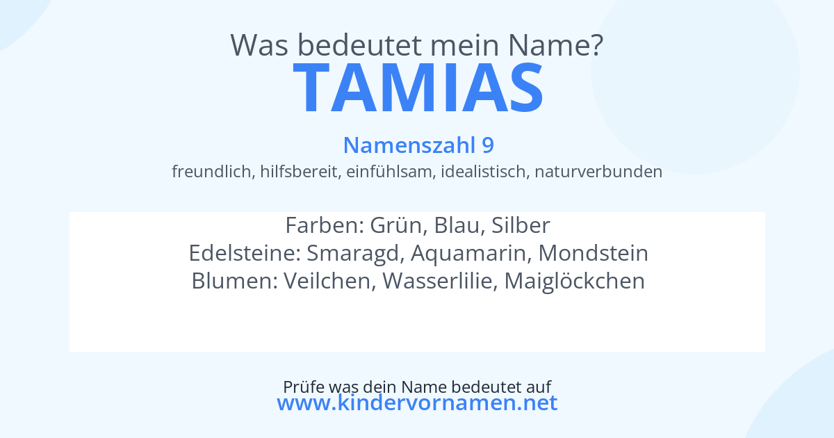 Was bedeutet der Name Tamias?