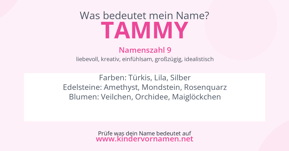 Was bedeutet der Name Tammy?