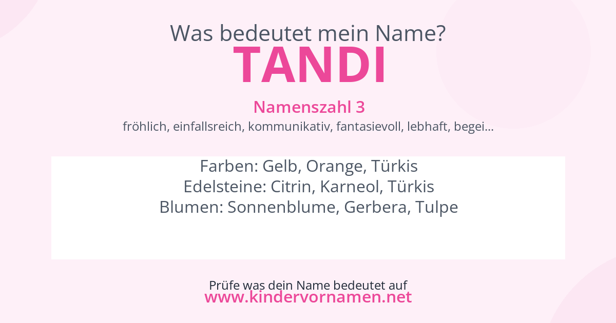 Was bedeutet der Name Tandi?