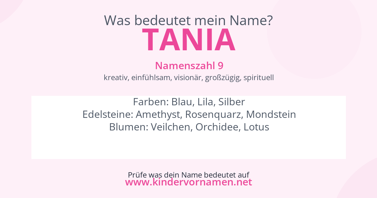 Was bedeutet der Name Tania?
