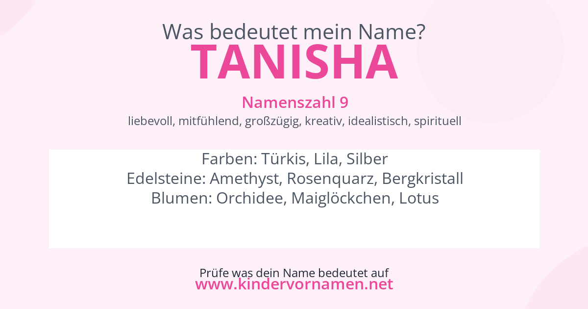 Was bedeutet der Name Tanisha?