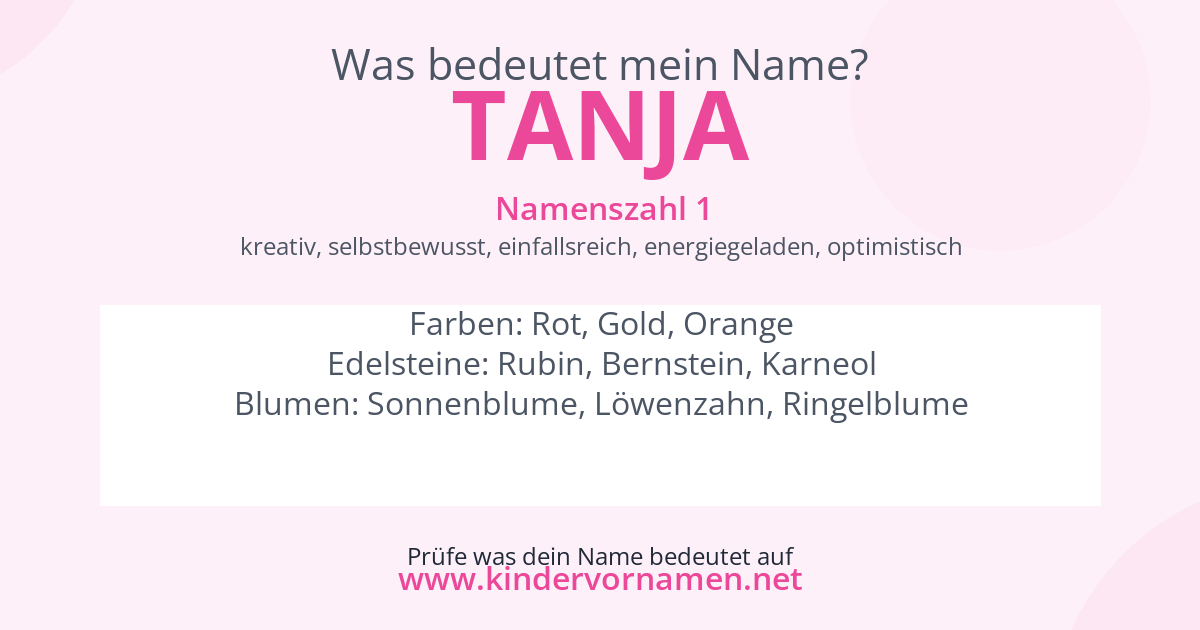 Was bedeutet der Name Tanja?