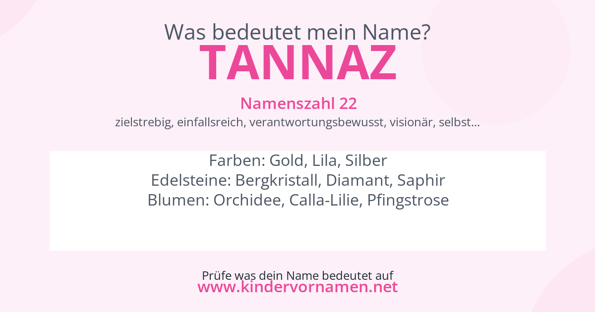 Was bedeutet der Name Tannaz?