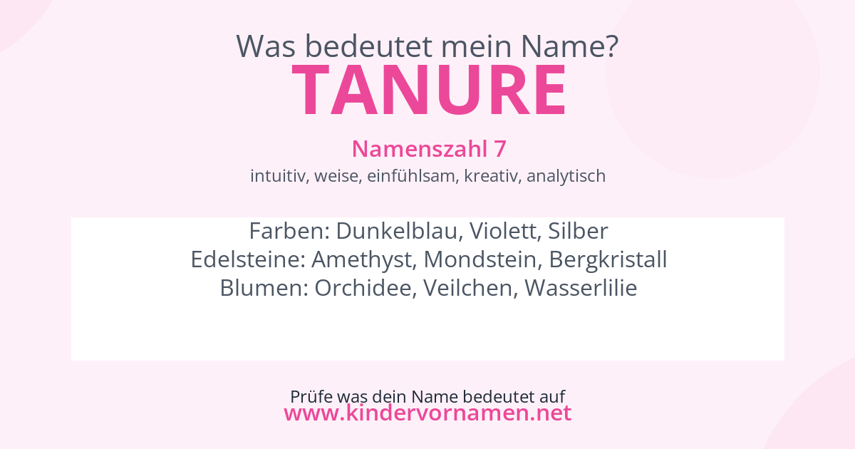 Was bedeutet der Name Tanure?