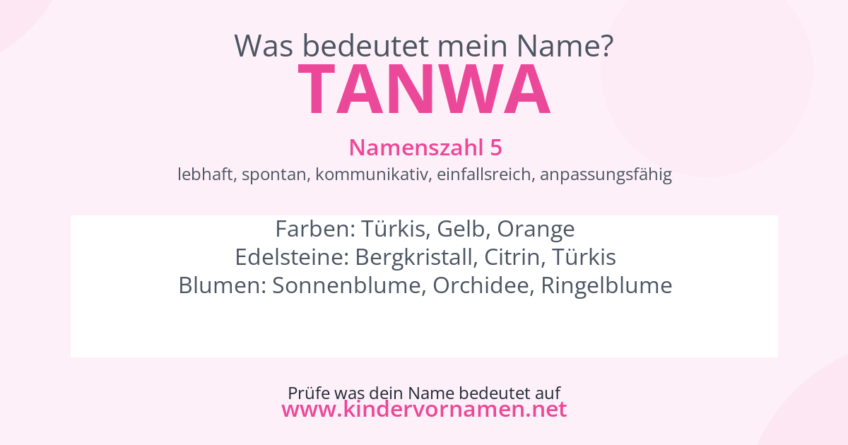 Was bedeutet der Name Tanwa?