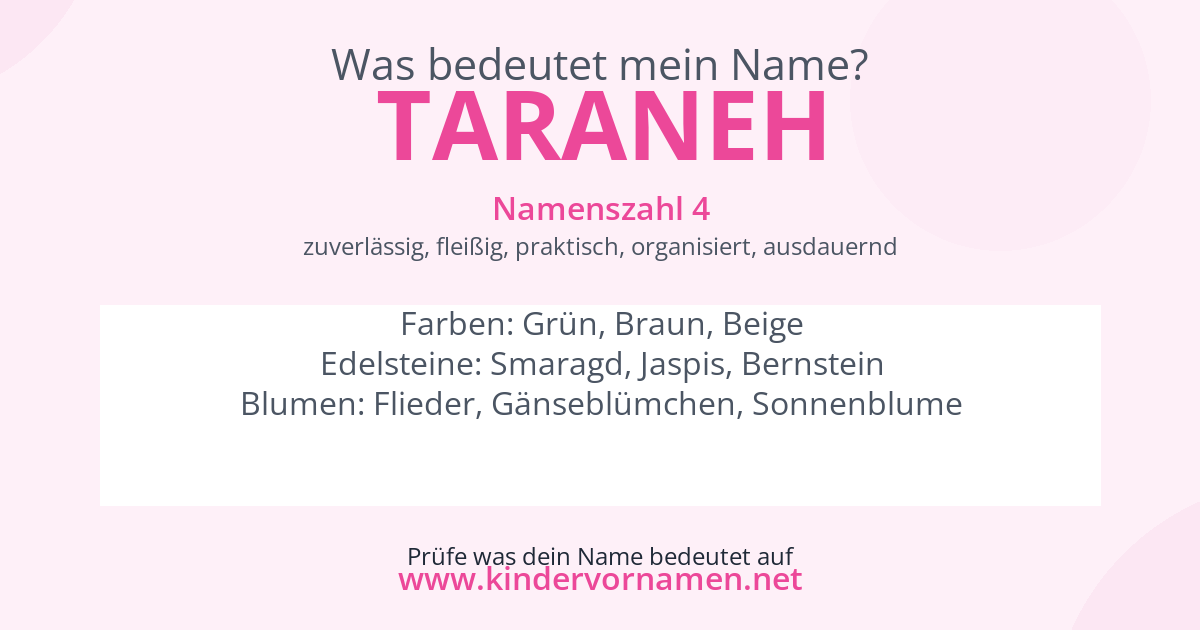 Was bedeutet der Name Taraneh?
