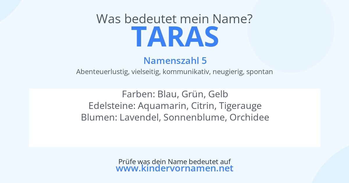 Was bedeutet der Name Taras?