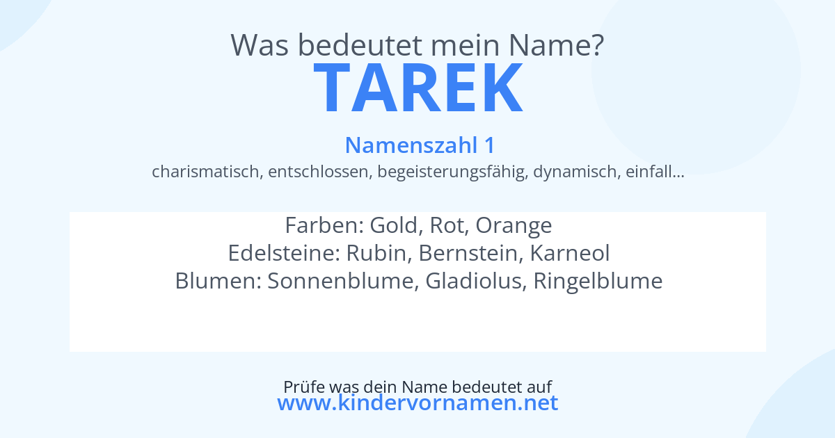 Was bedeutet der Name Tarek?