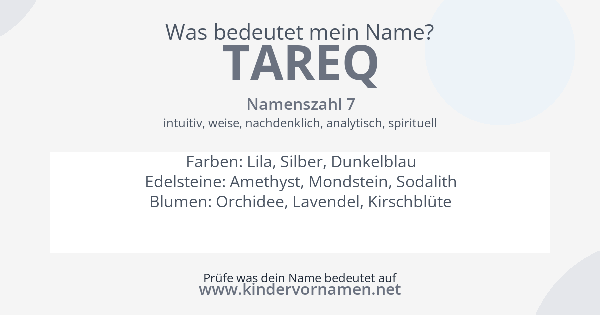 Was bedeutet der Name Tareq?