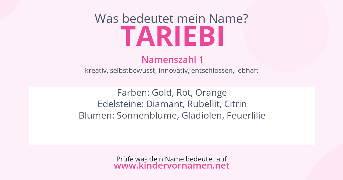 Was bedeutet der Name Tariebi?