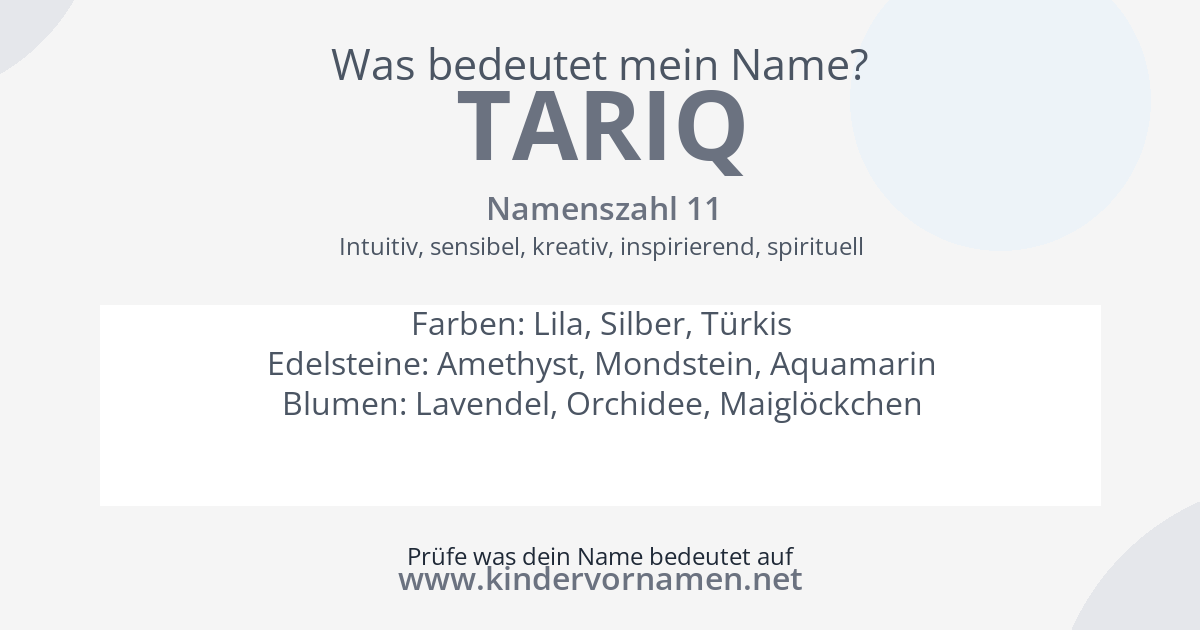 Was bedeutet der Name Tariq?