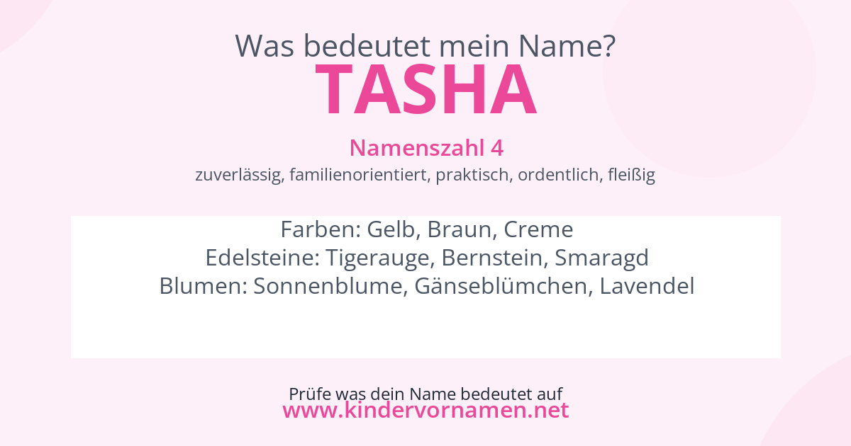 Was bedeutet der Name Tasha?