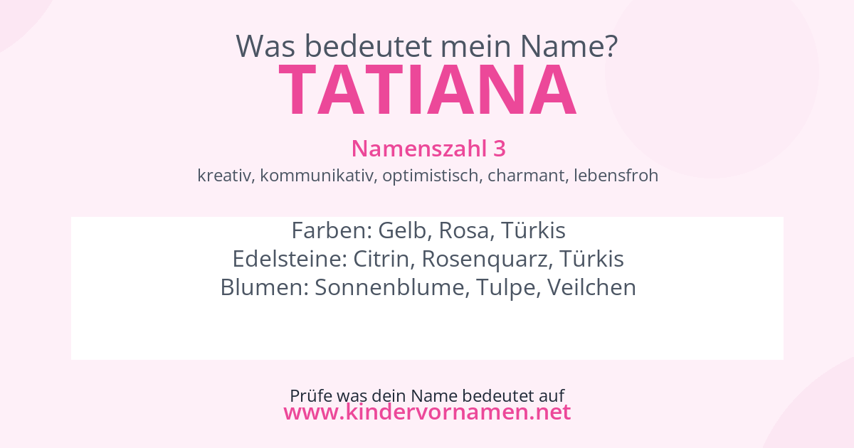 Was bedeutet der Name Tatiana?