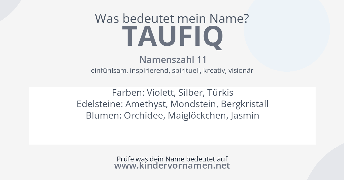 Was bedeutet der Name Taufiq?