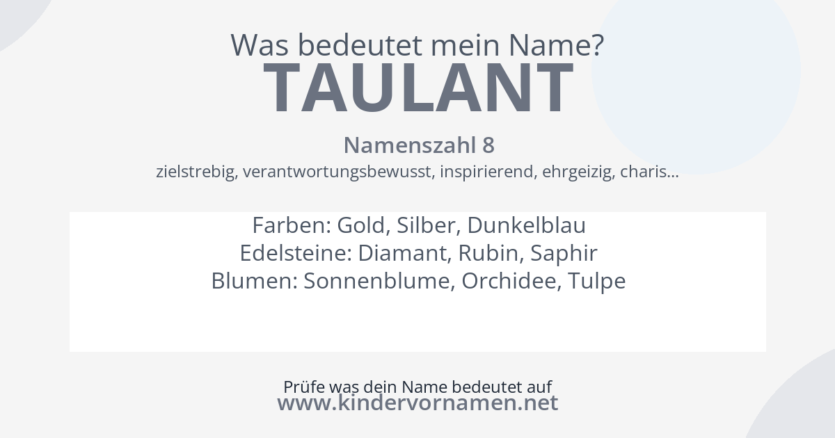 Was bedeutet der Name Taulant?