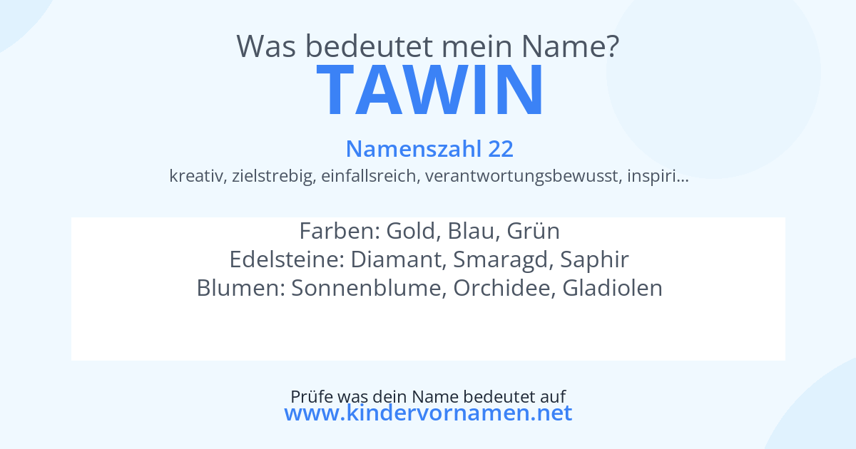 Was bedeutet der Name Tawin?