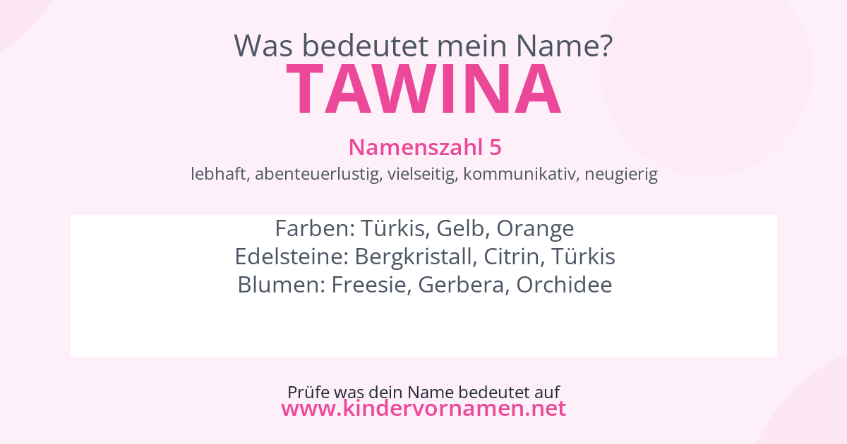 Was bedeutet der Name Tawina?