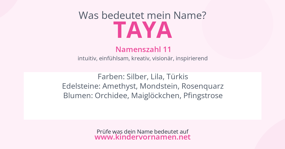 Was bedeutet der Name Taya?