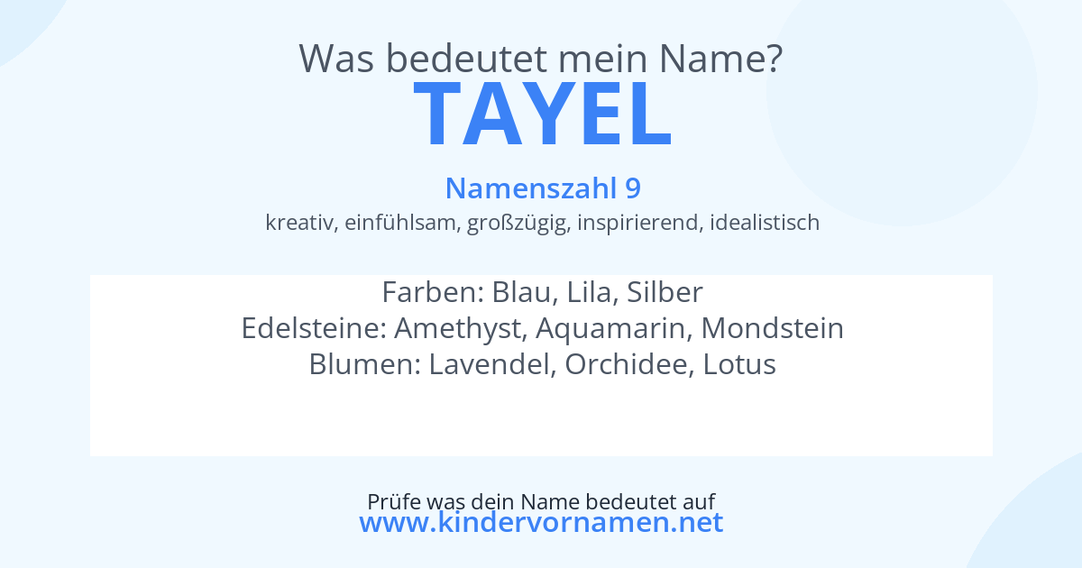 Was bedeutet der Name Tayel?