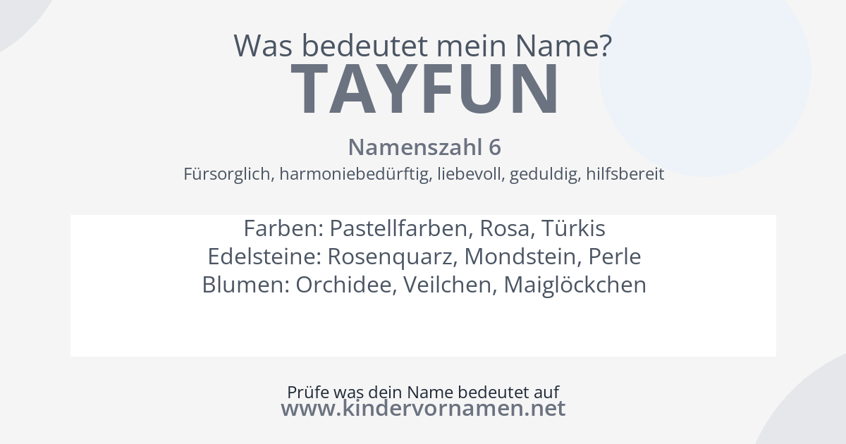Was bedeutet der Name Tayfun?