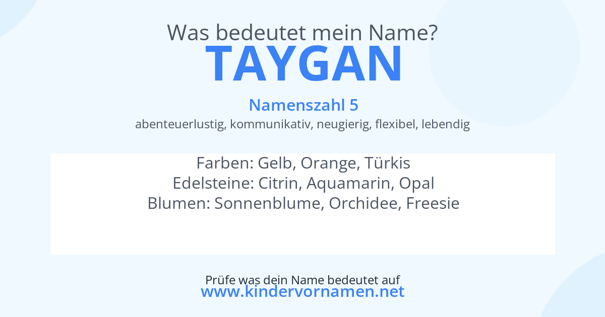 Was bedeutet der Name Taygan?