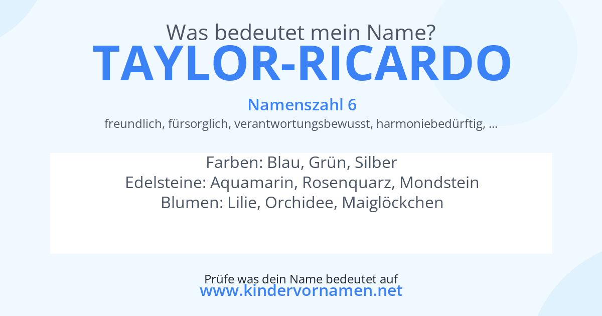 Was bedeutet der Name Taylor-Ricardo?
