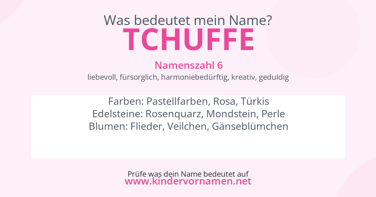Was bedeutet der Name Tchuffe?