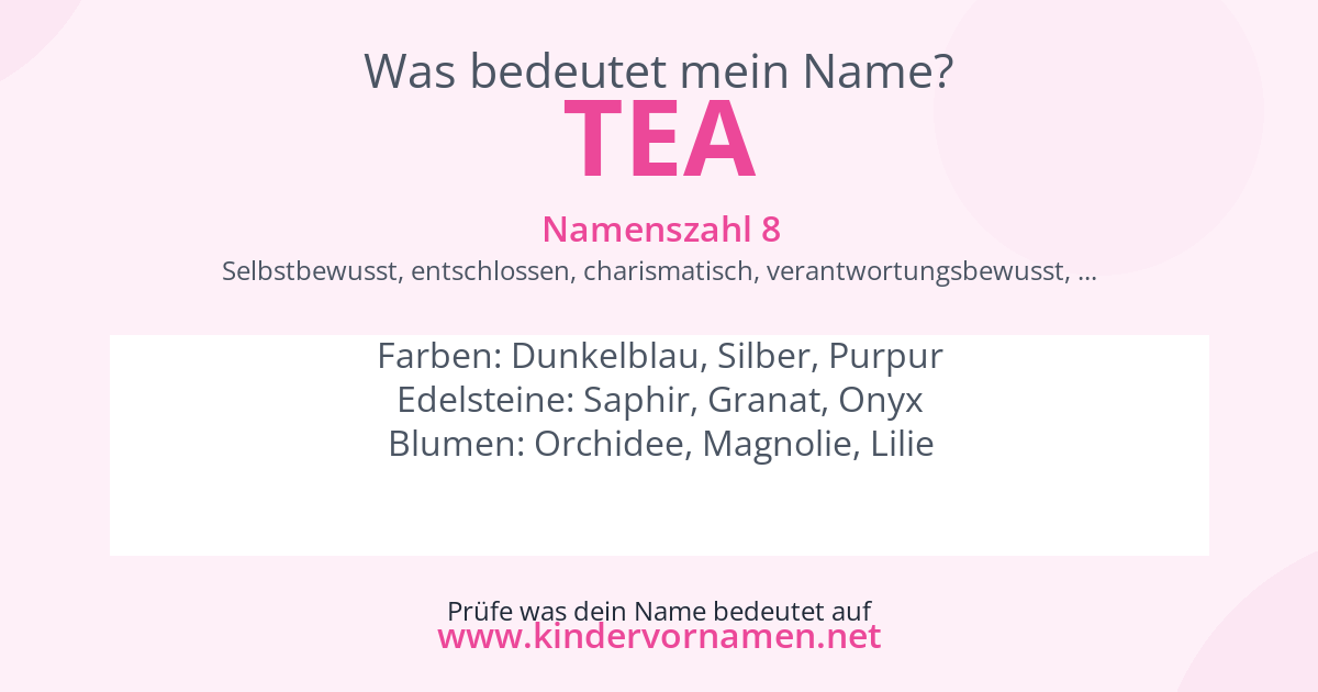 Was bedeutet der Name Tea?