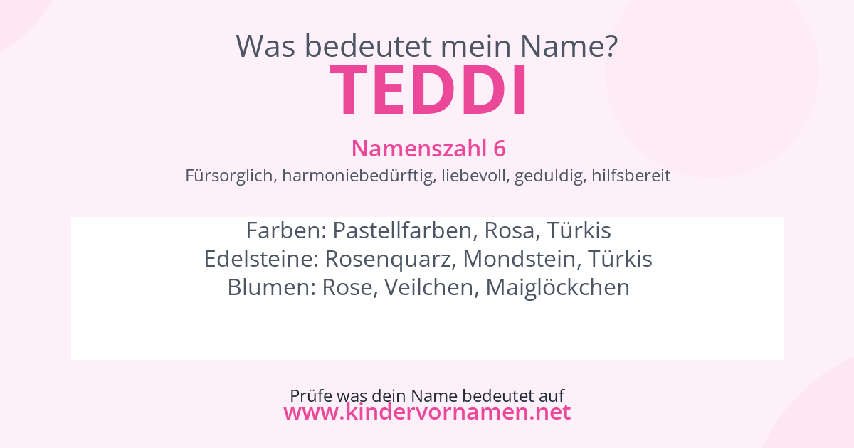 Was bedeutet der Name Teddi?