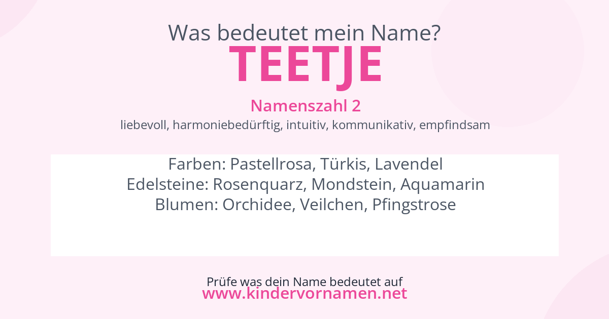 Was bedeutet der Name Teetje?