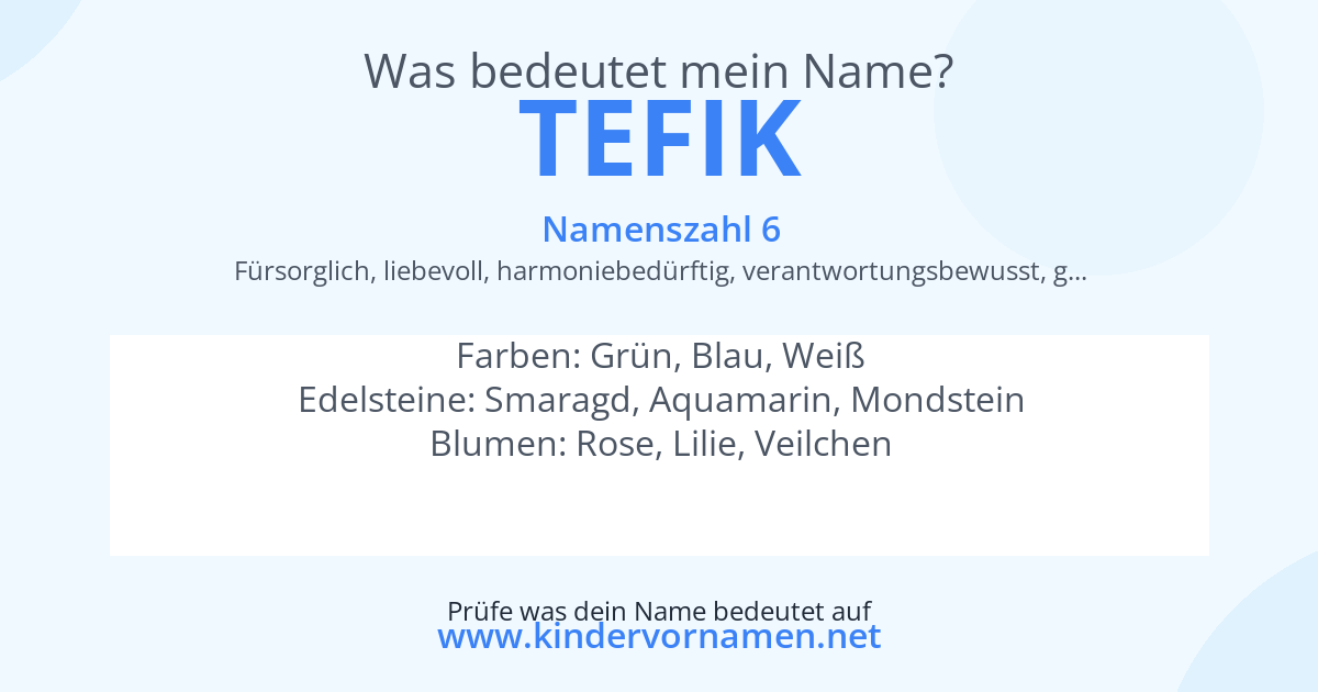 Was bedeutet der Name Tefik?