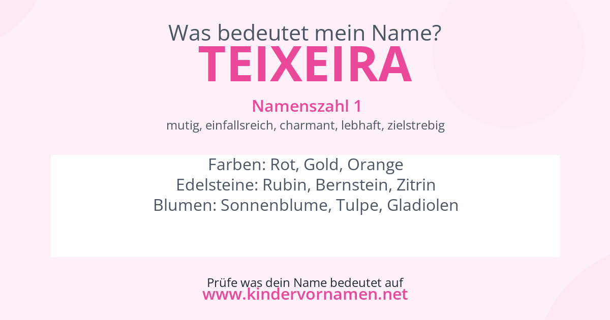 Was bedeutet der Name Teixeira?