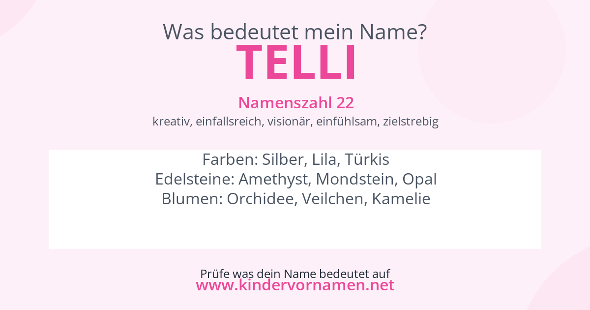 Was bedeutet der Name Telli?