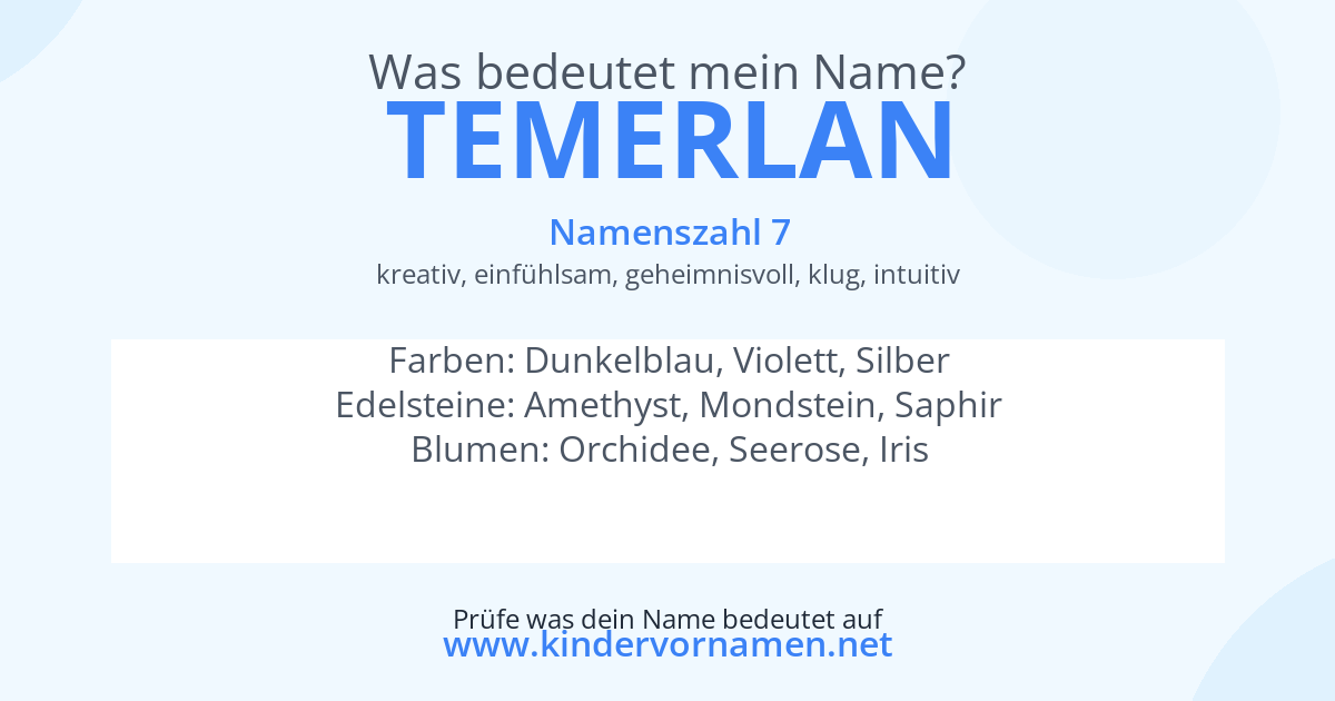 Was bedeutet der Name Temerlan?