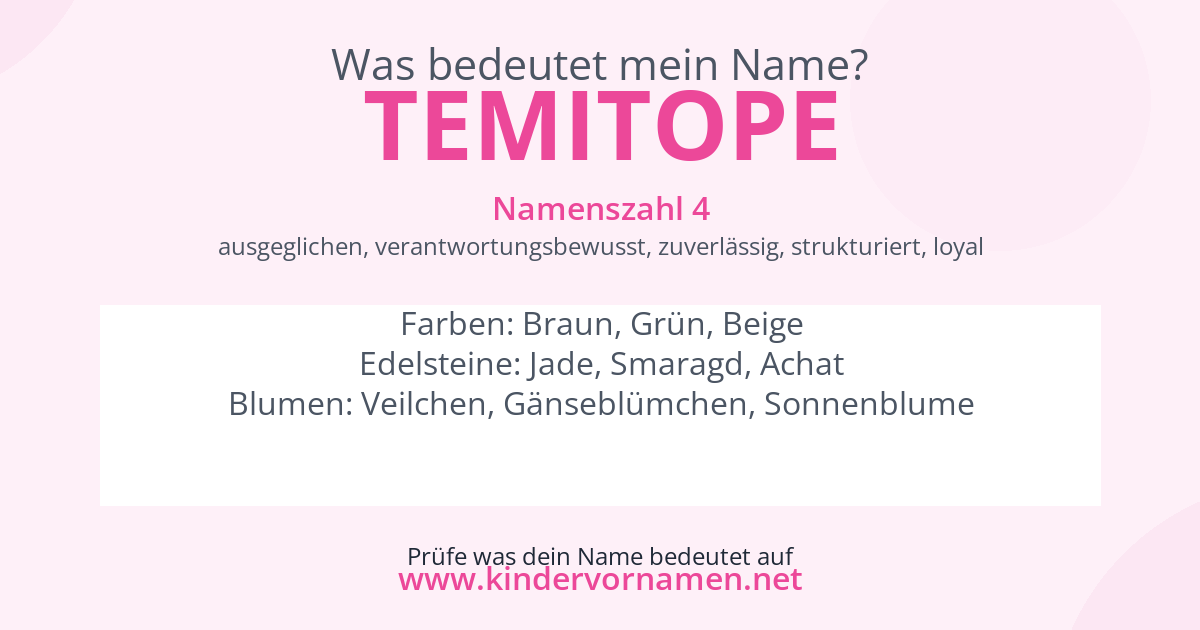 Was bedeutet der Name Temitope?