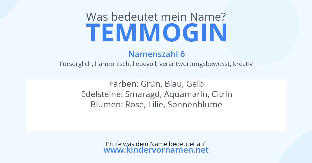 Was bedeutet der Name Temmogin?