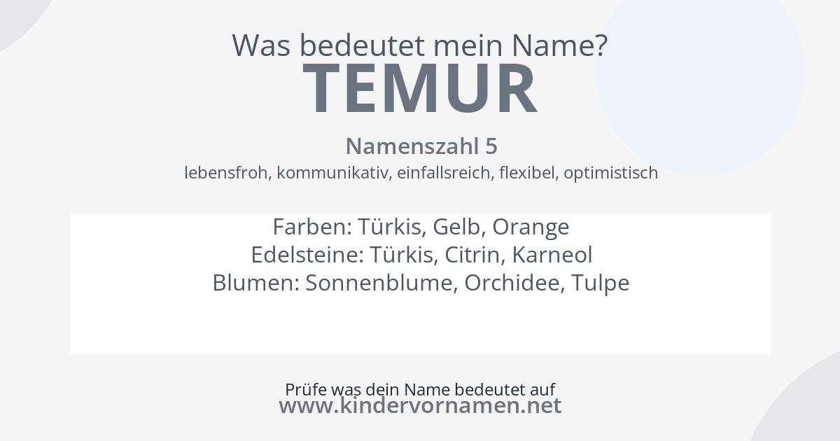 Was bedeutet der Name Temur?