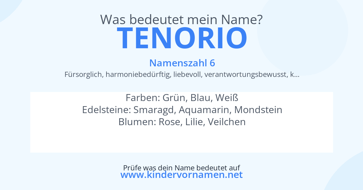 Was bedeutet der Name Tenorio?