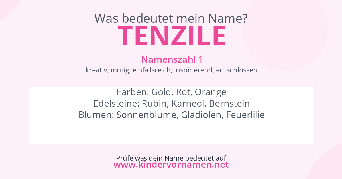 Was bedeutet der Name Tenzile?