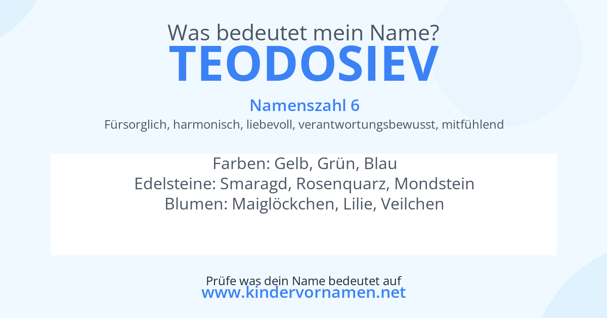 Was bedeutet der Name Teodosiev?