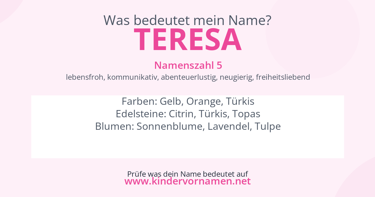 Was bedeutet der Name Teresa?