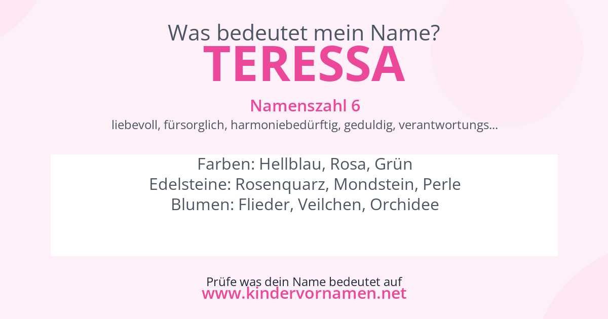 Was bedeutet der Name Teressa?